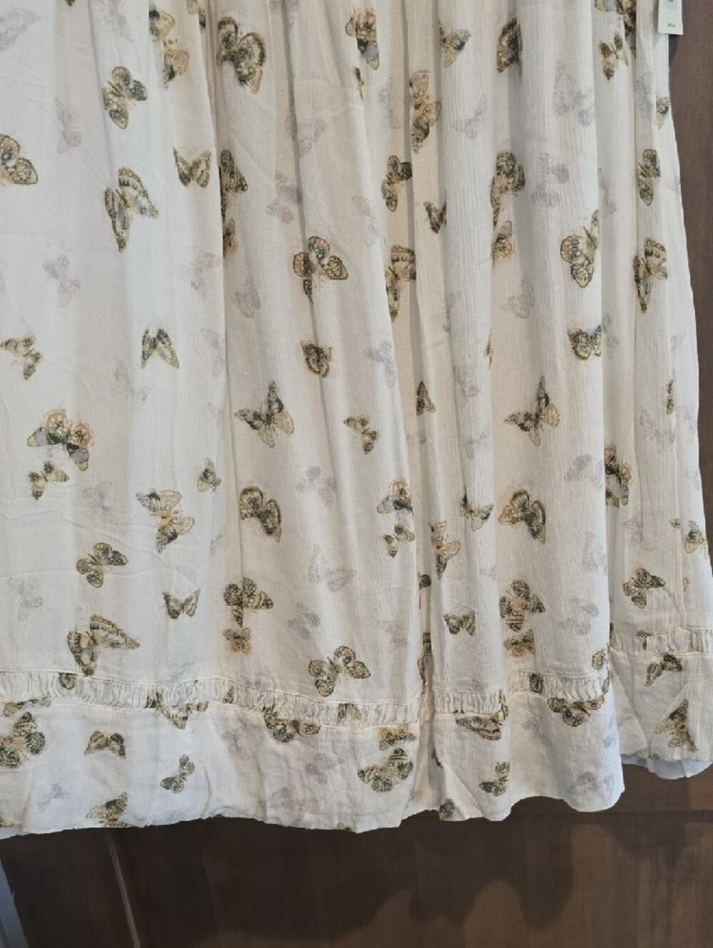 Light Buttercream Butterfly Print Summer Dress, Cleo + Wolf, NWT, Small - Picture 7 of 11